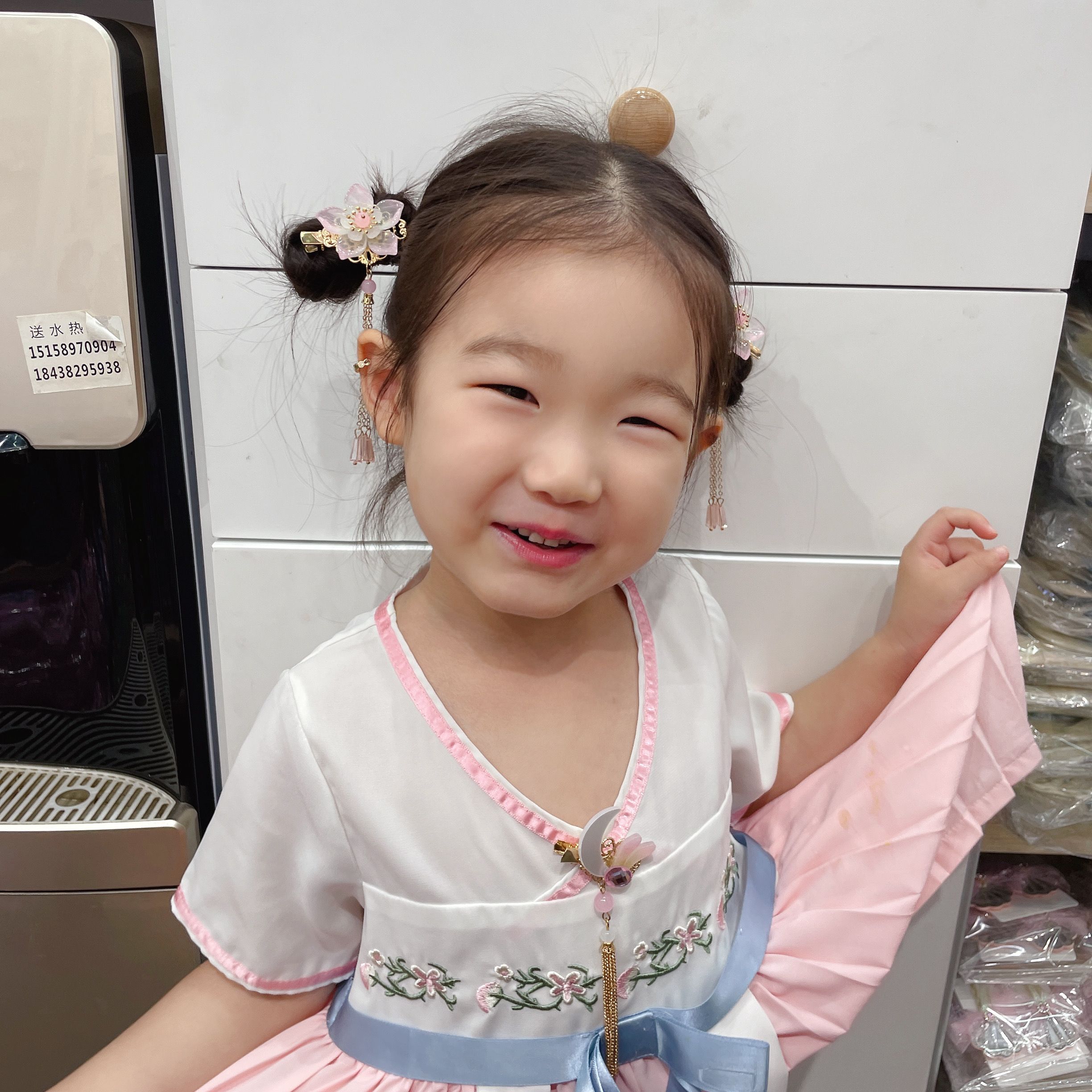 Hairless Hanfu versatile Chinese-style accessories - Chinese-style - osmanthus crystal pendant pair Item Picture