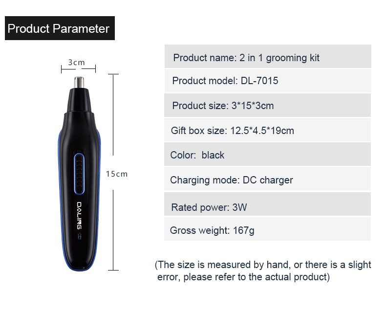 DALING-7015 Electric Nose Hair Trimmer and Temples Trimmer Multi-functional Set Nose Hair Trimmer Wholesale Cross-border detail image 12