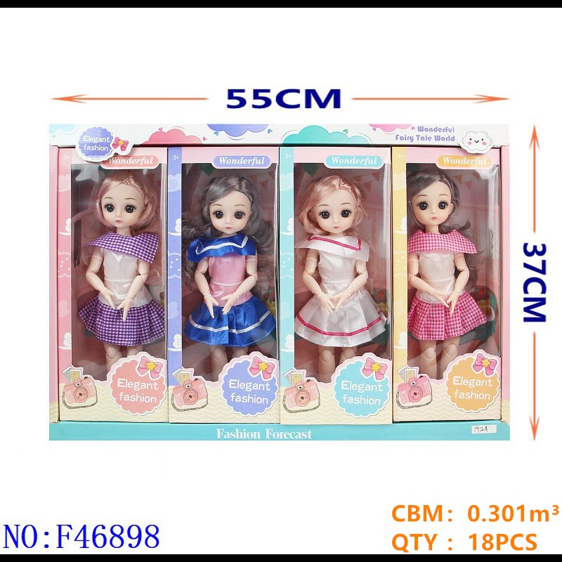 30厘米 21关节 实身 3D真眼 连衣裙萝莉娃娃 地摊外贸批发   F46898详情图3
