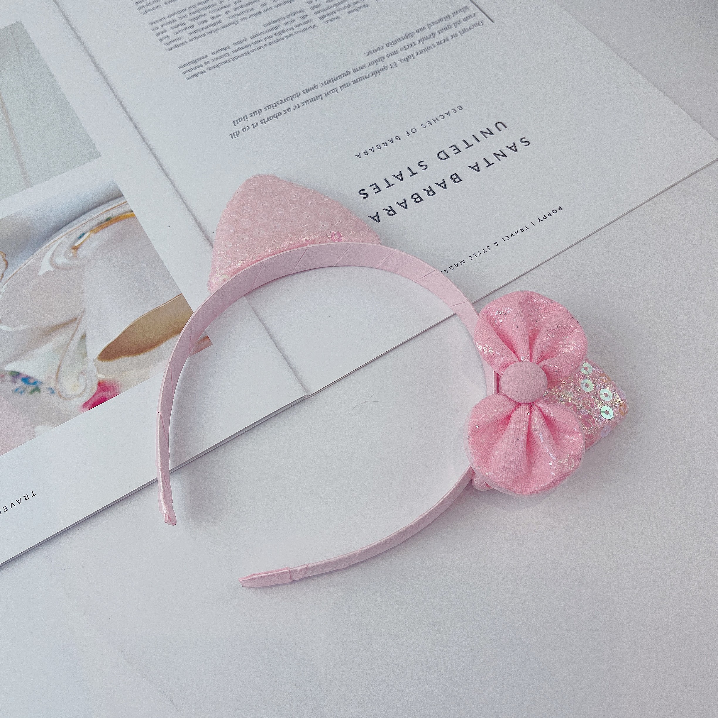 A versatile Chinese-style accessory for Hanfu without hair entanglement - the super cute series of round cat-ear hair bands detail image 8