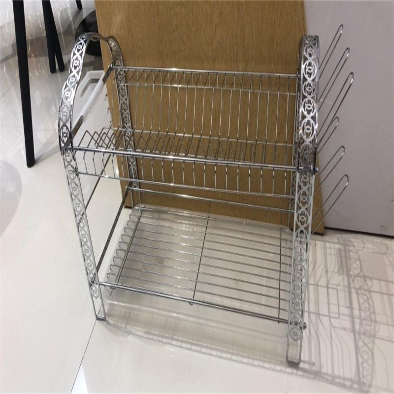 Two-layer arched bowl rack with lace electroplating