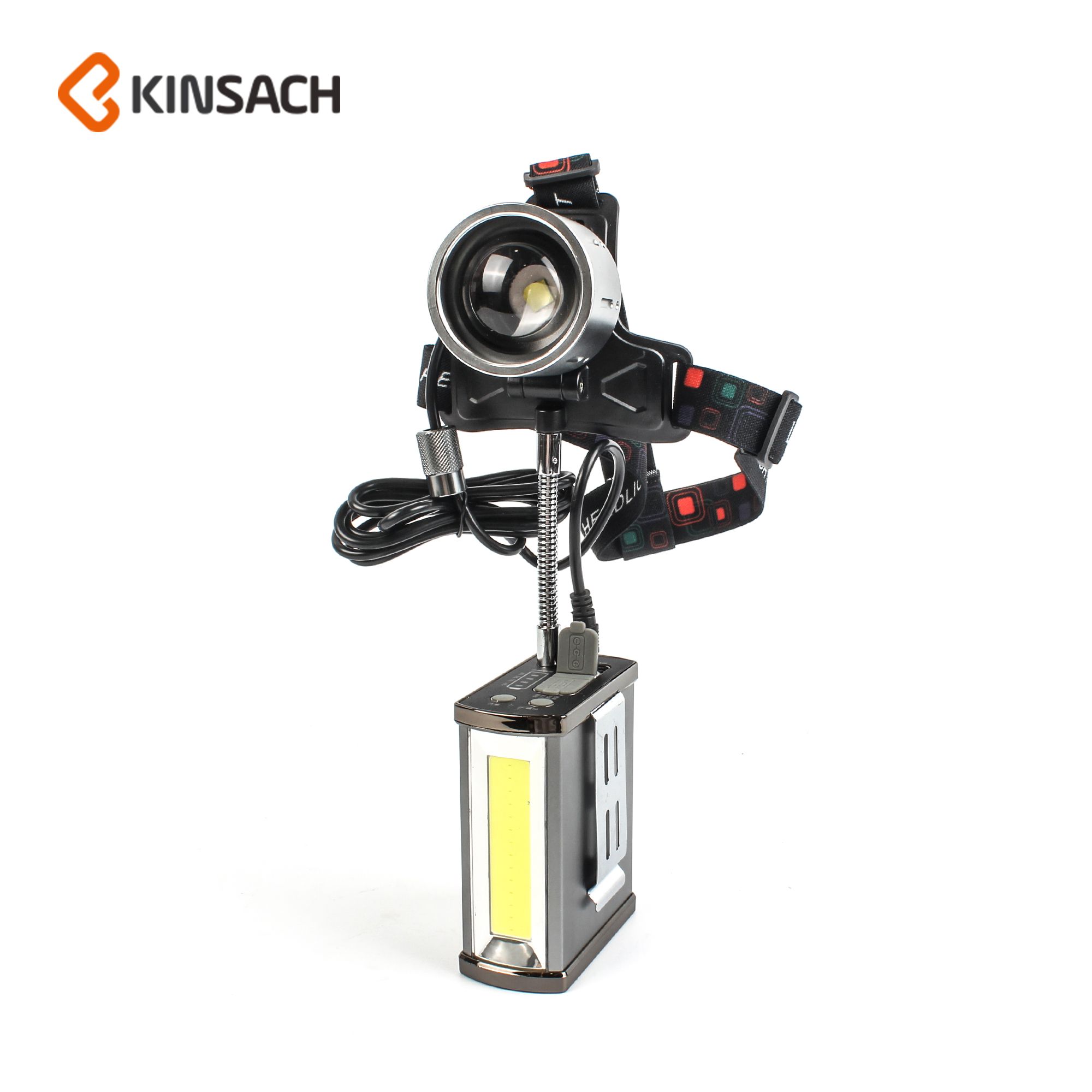 Headlamp Night ride strong light Portable USB rechargeable headlamp outdoor white red headlamp
