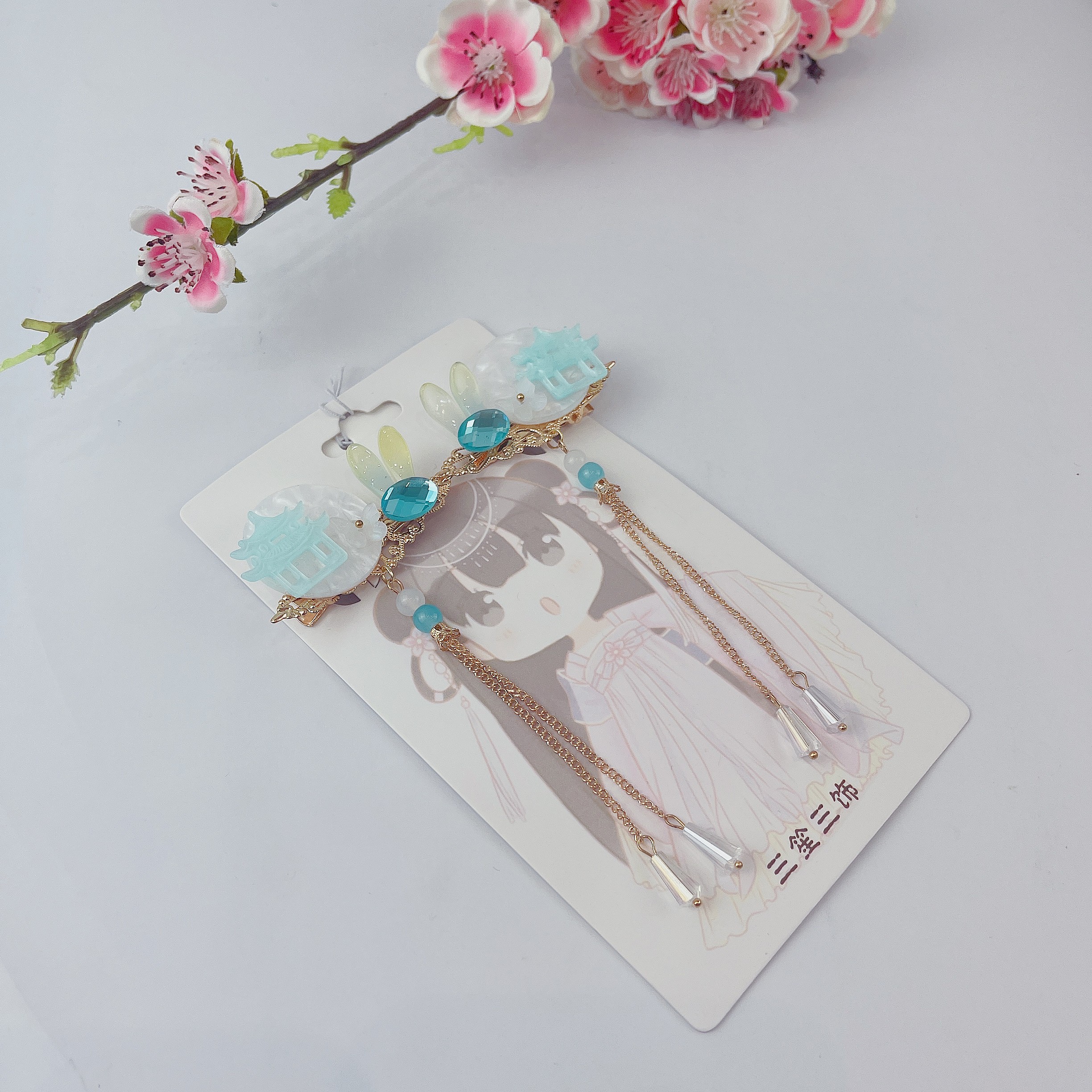 Hairless Hanfu versatile Chinese-style accessories - Chinese-style - Moon Palace Full Moon Jade Rabbit Pair detail image 5