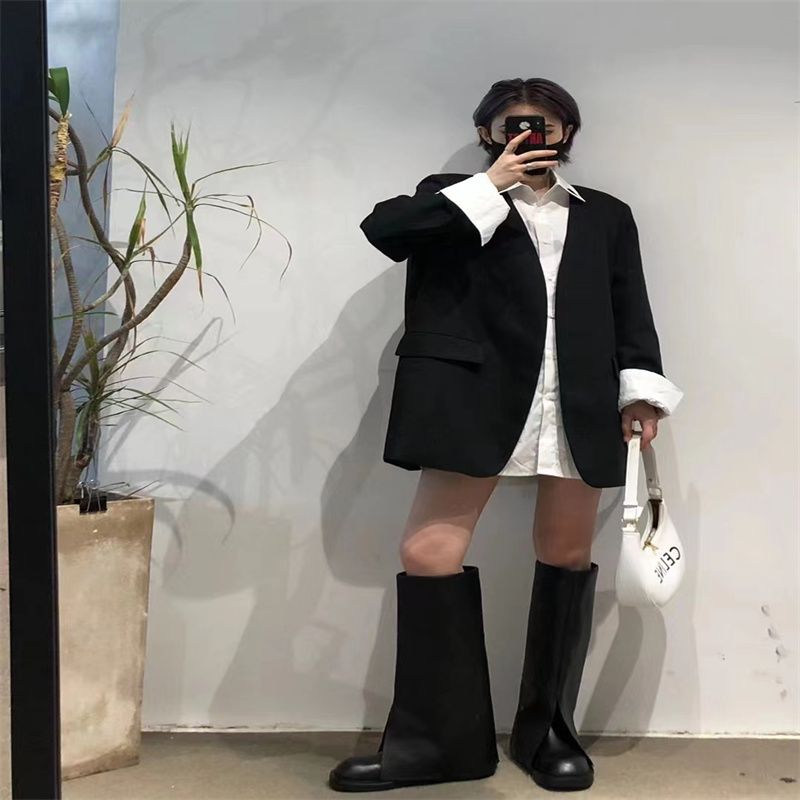 针织套女短袖长袖2021秋季新款不规则套装短款上衣时尚新款27