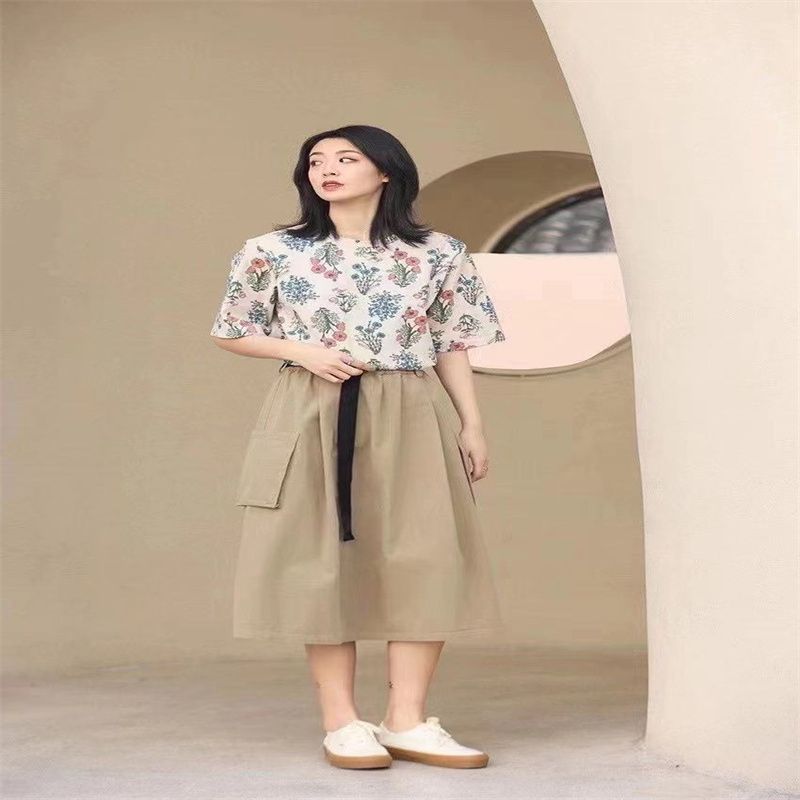 针织套女短袖长袖2021秋季新款不规则套装短款上衣时尚新款67