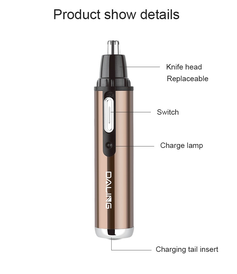 Ms. DALING's Daling Electric Nose Hair Trimmer DALING-7008 Nose Hair and Sideburn Trimmer Multi-functional Set Wholesale Cross-border detail image 10