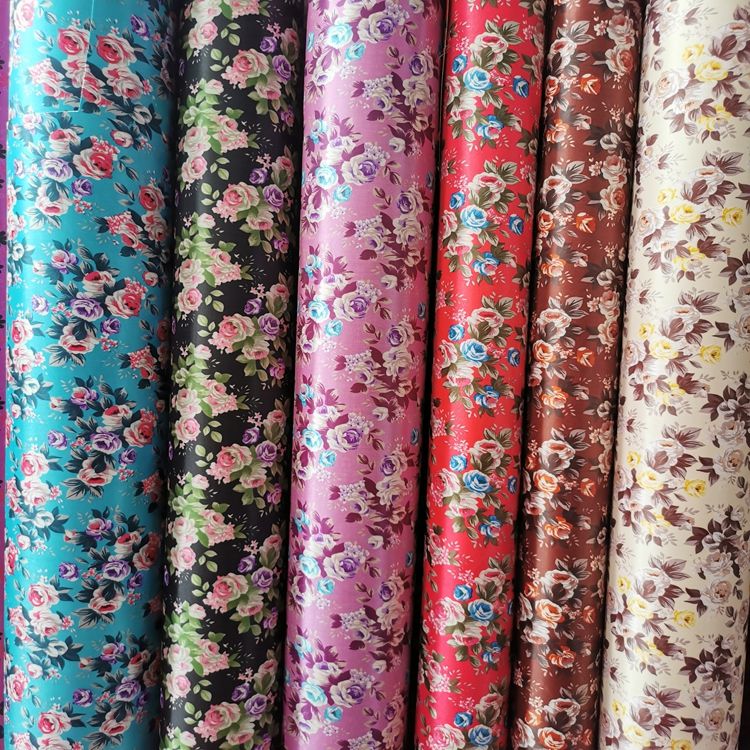 Color tinte estampado serie color tinte estampado moonflower 100% poliéster tejido en la parte inferior PVC espuma