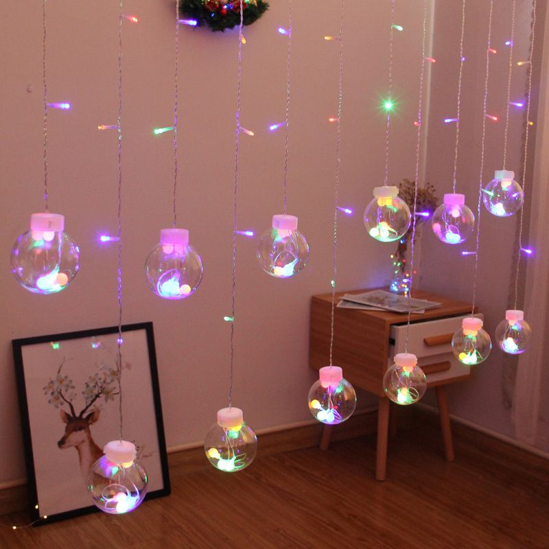 Solar led color lights, flashing lights, string lights, starry sky, New Year decoration, remote control wishing ball lights, Christmas room decoration details Picture