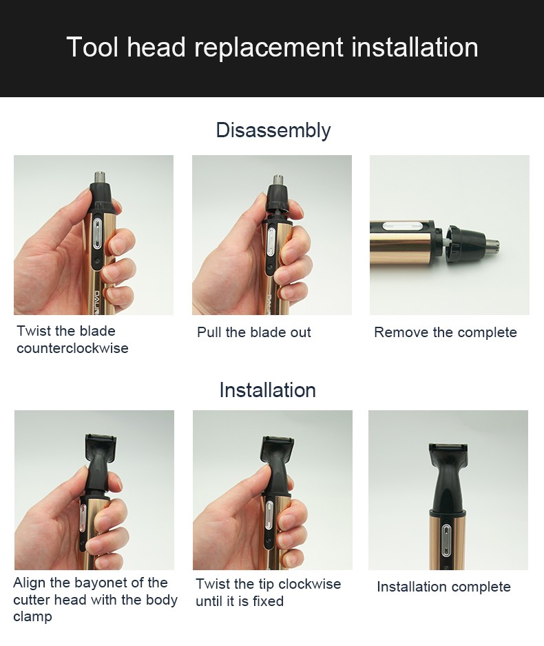 Ms. DALING's Daling Electric Nose Hair Trimmer DALING-7008 Nose Hair and Sideburn Trimmer Multi-functional Set Wholesale Cross-border detail image 11