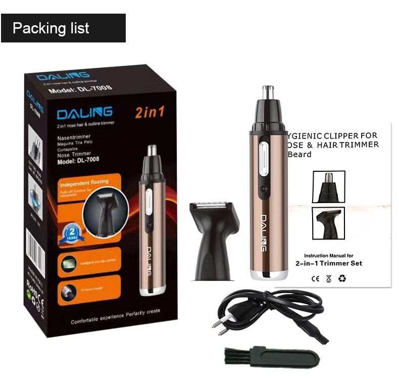 Ms. DALING's Daling Electric Nose Hair Trimmer DALING-7008 Nose Hair and Sideburn Trimmer Multi-functional Set Wholesale Cross-border detail image 13