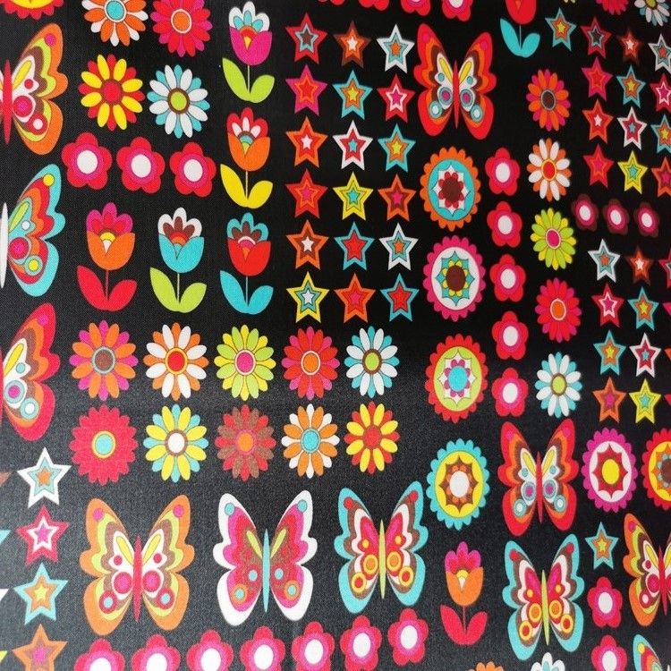 Color tinte colección estampado floral de mariposa estampado 100% poliéster tejido inferior espuma de PVC Item Picture