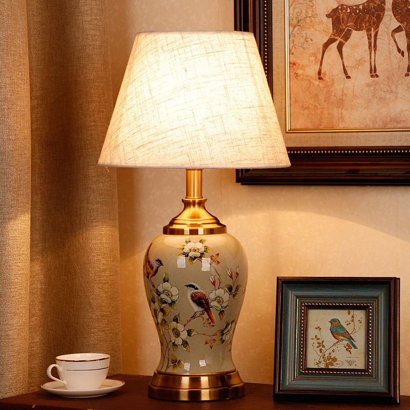 LED table lamp, LED ceramic table lamp, LED country-style table lamp details Picture