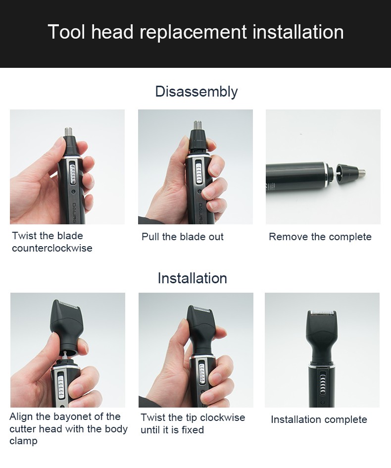 DALING-7003 Electric Nose Hair Trimmer, Multi-functional Set, Razor, Nose hair Trimmer, Eyebrow Trimmer wholesale detail image 11