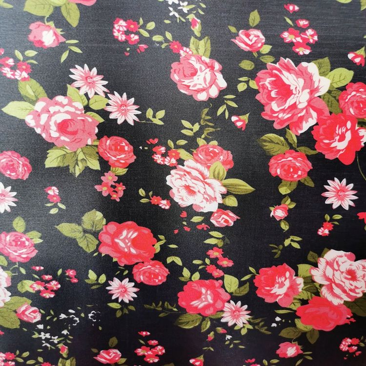 Color tirón estampado serie estampado flor lunar 100% poliéster tejido en el fondo espuma de PVC Specification image