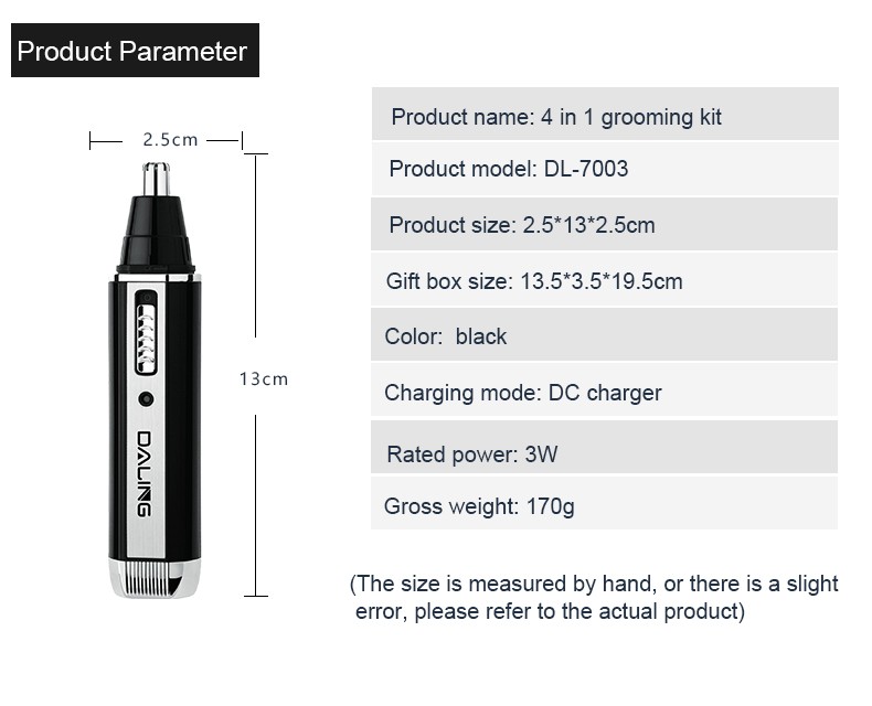 DALING-7003 Electric Nose Hair Trimmer, Multi-functional Set, Razor, Nose hair Trimmer, Eyebrow Trimmer wholesale detail image 12