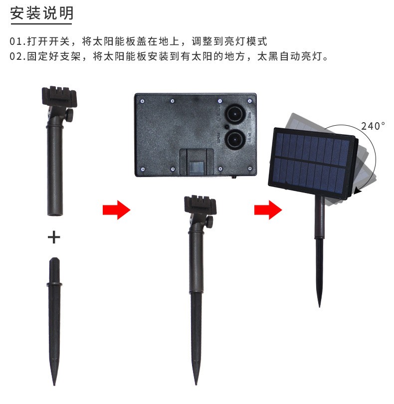 太阳能led彩灯串户外防水花园庭院装饰圣诞节日满天星星串灯详情图3