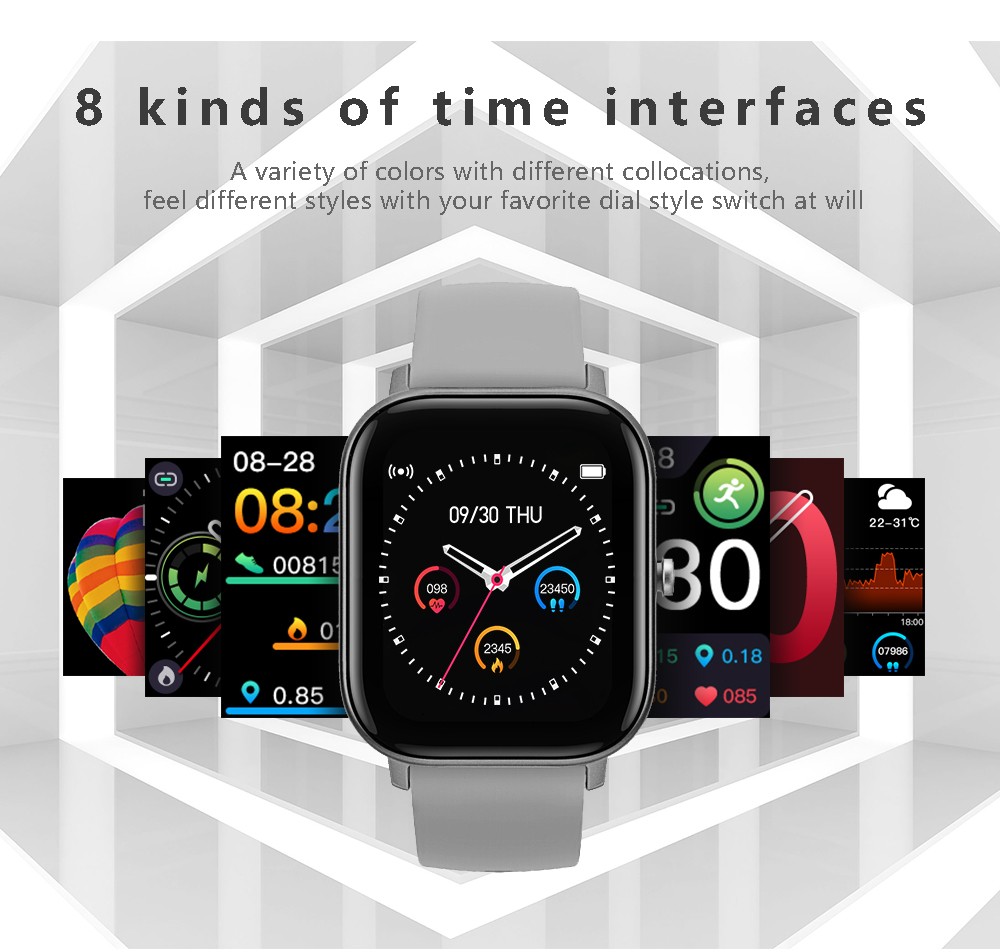 P9同款1.4寸全触智能心率计步跨境礼品手环通话智能手表详情图2