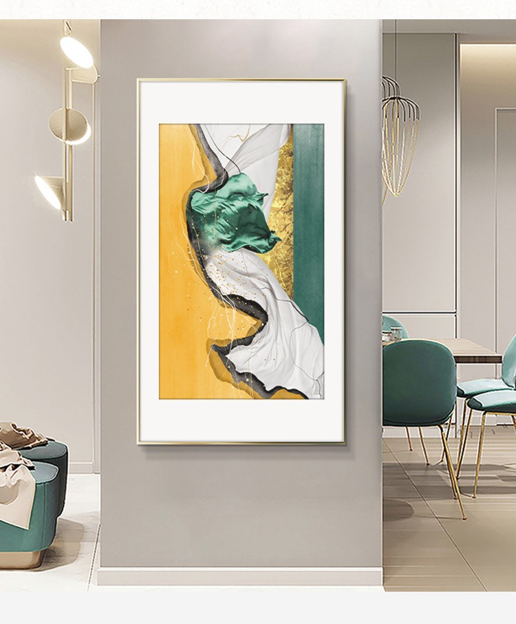 The Entrance Porch Decoration Painting Vertical Version Simple Modern Simple European Corridor Corridor Porch Star Diamond Gilding details Picture