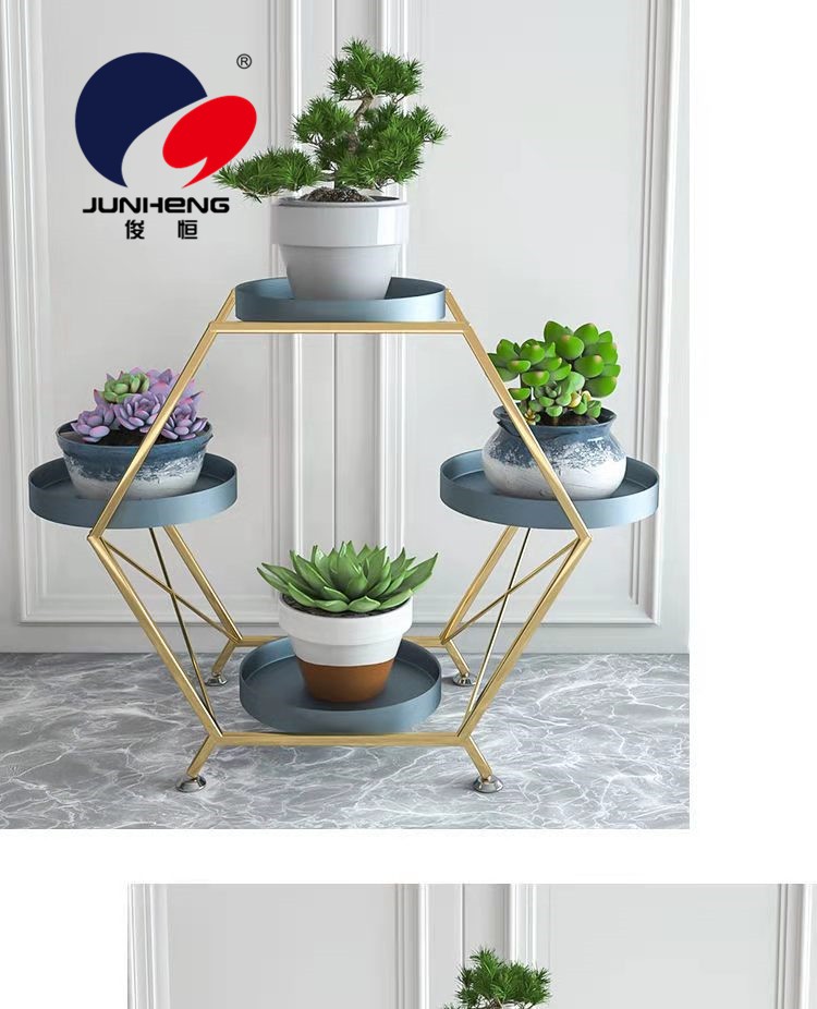 北欧铁艺多层花架可移推拉带轮落地式花盆架客厅绿萝花阳台架子详情图3