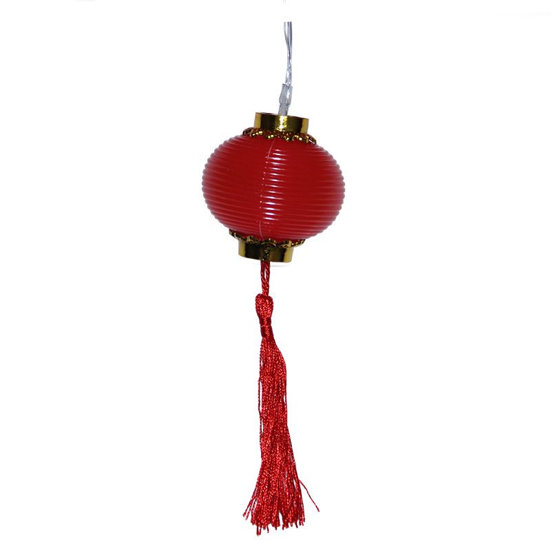 LED中国节红灯笼灯串户外防水彩灯过年春节装饰元宵流苏灯笼灯串白底实物图
