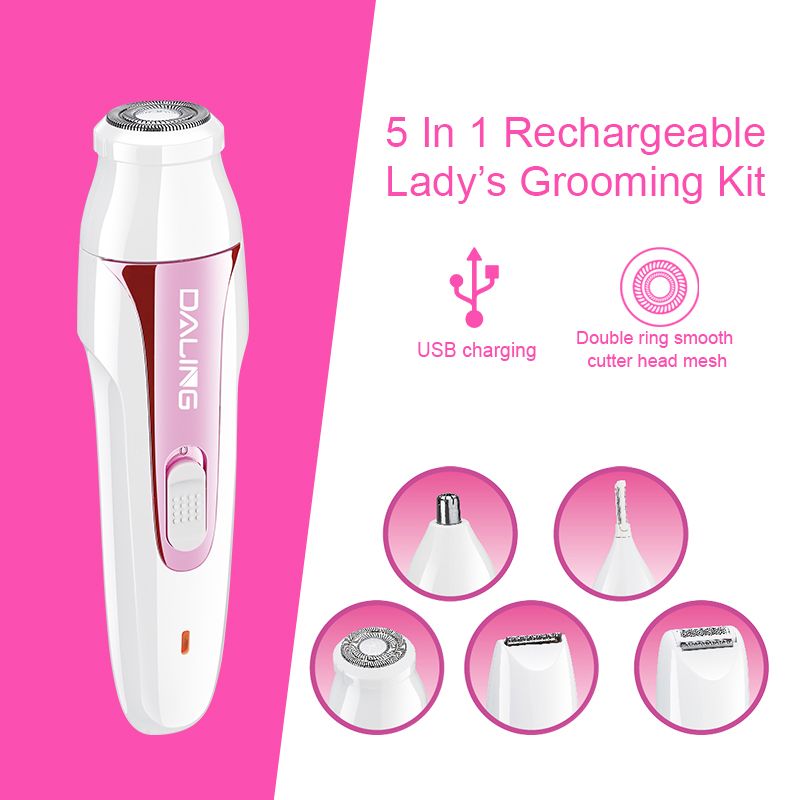 Daling DL-6019 Lady USB charging pull-out hair remover, Shaver, Razor, Hair Remover with light for cross-border use