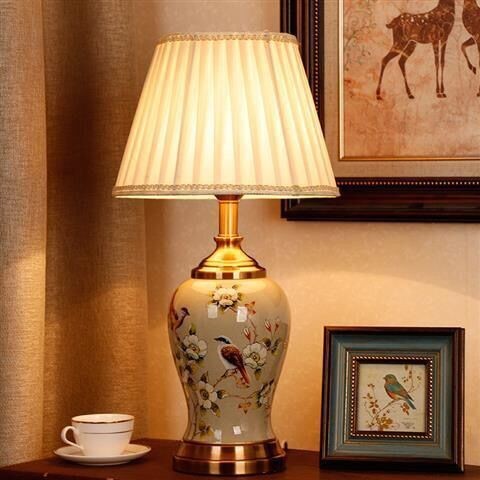 LED table lamp, LED ceramic table lamp, LED country-style table lamp detail image 3