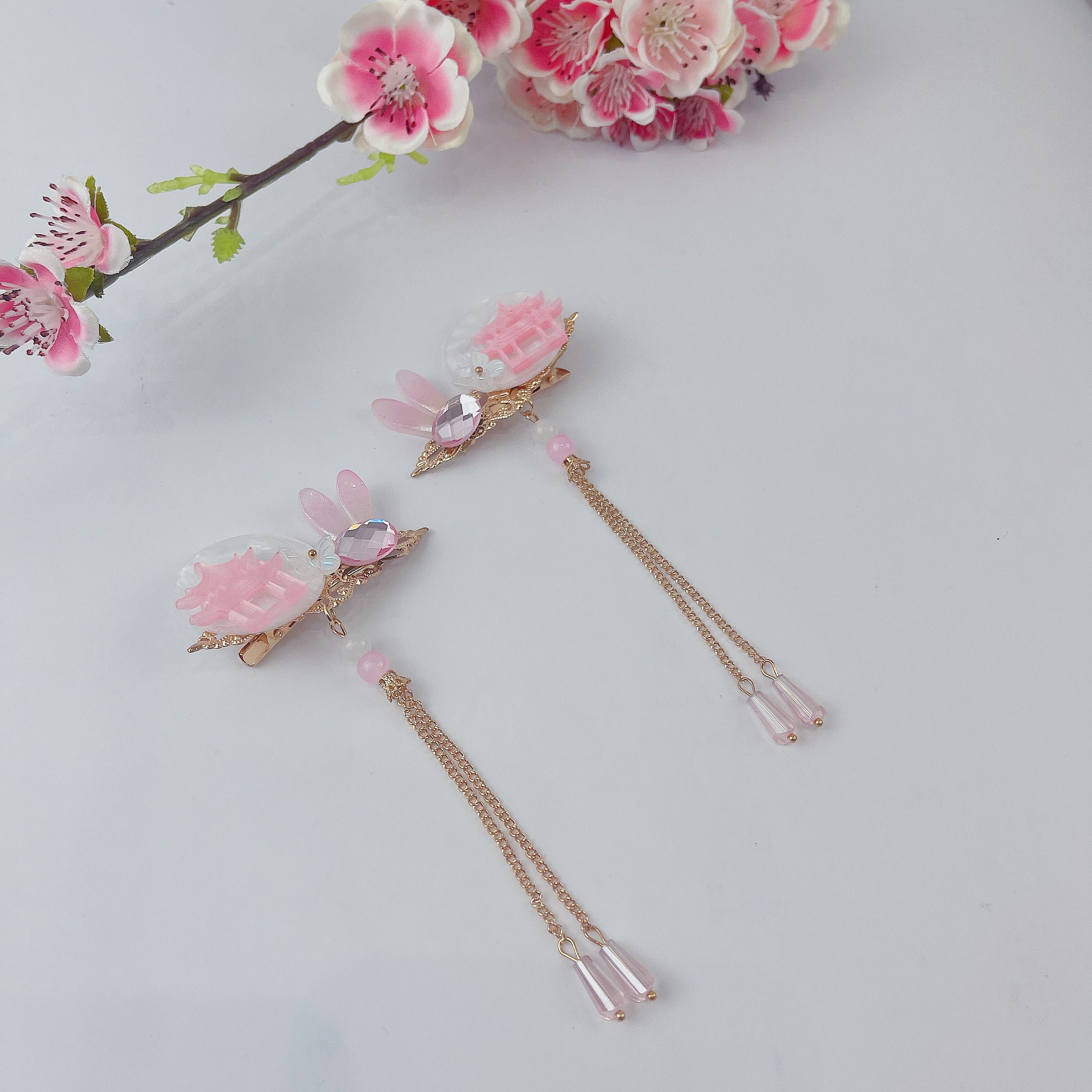 Hairless Hanfu versatile Chinese-style accessories - Chinese-style - Moon Palace Full Moon Jade Rabbit Pair Specification image