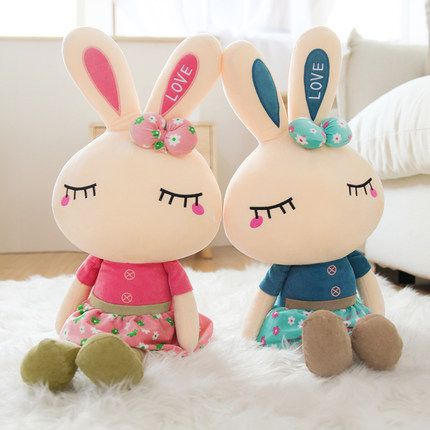 Cute rabbit plush toy super soft doll large small white rabbit doll doll bed pillow girls thumbnail