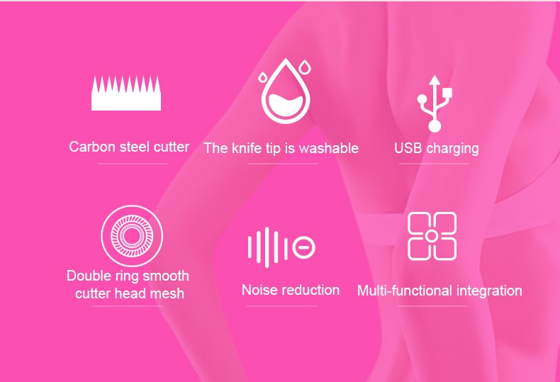 Daling DL-6019 Lady USB charging pull-out hair remover, Shaver, Razor, Hair Remover with light for cross-border use detail image 2