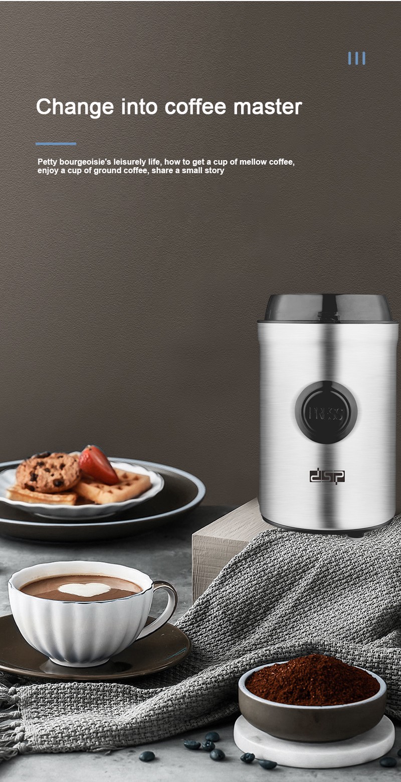 DSP丹松 家用迷你便携式咖啡磨豆机电动打粉小型半自动咖啡研磨机详情图6