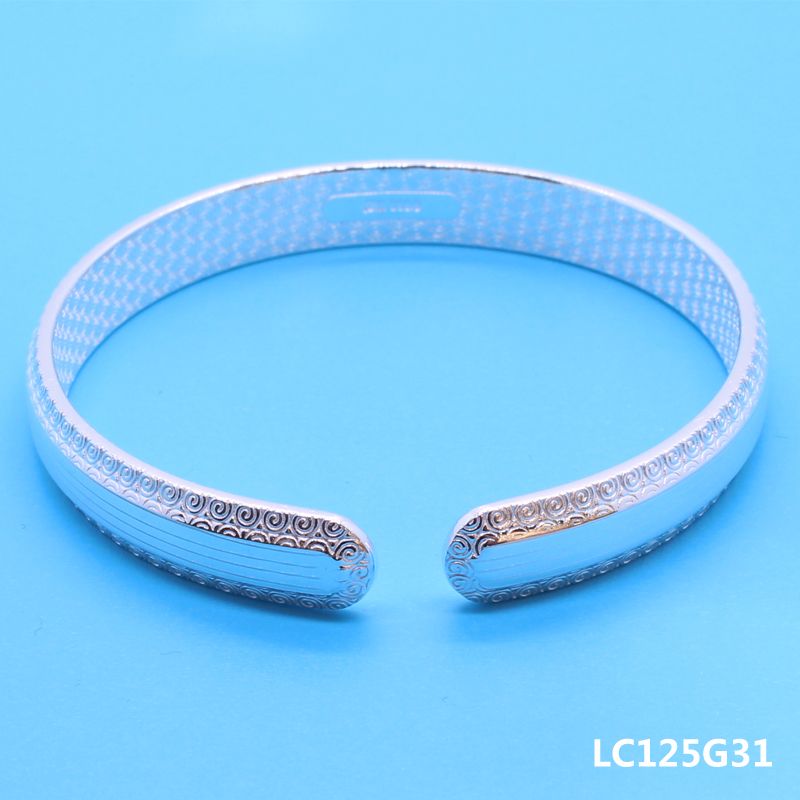 S999 Foot silver bracelet Solid smooth bracelet push pull adjustable silver bracelet young girlfriend mother holiday gift thumbnail