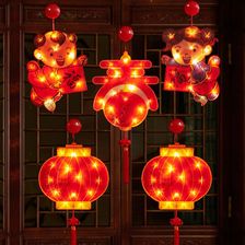 春节装饰灯过年氛围门口福字吸盘灯红灯笼挂饰灯串新年元旦小彩灯