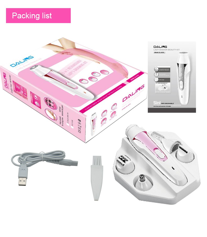 Daling DL-6019 Lady USB charging pull-out hair remover, Shaver, Razor, Hair Remover with light for cross-border use detail image 12