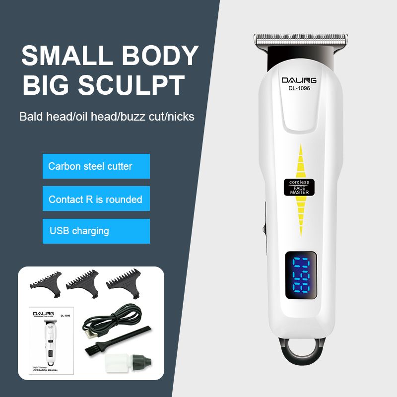 DALING-1096 engraved clipper, hairdresser, electric clipper, edge trimming, blank space, LED digital display hairdressing tool, clipper, shaving head, adult and children's electric clipper, wholesale for export