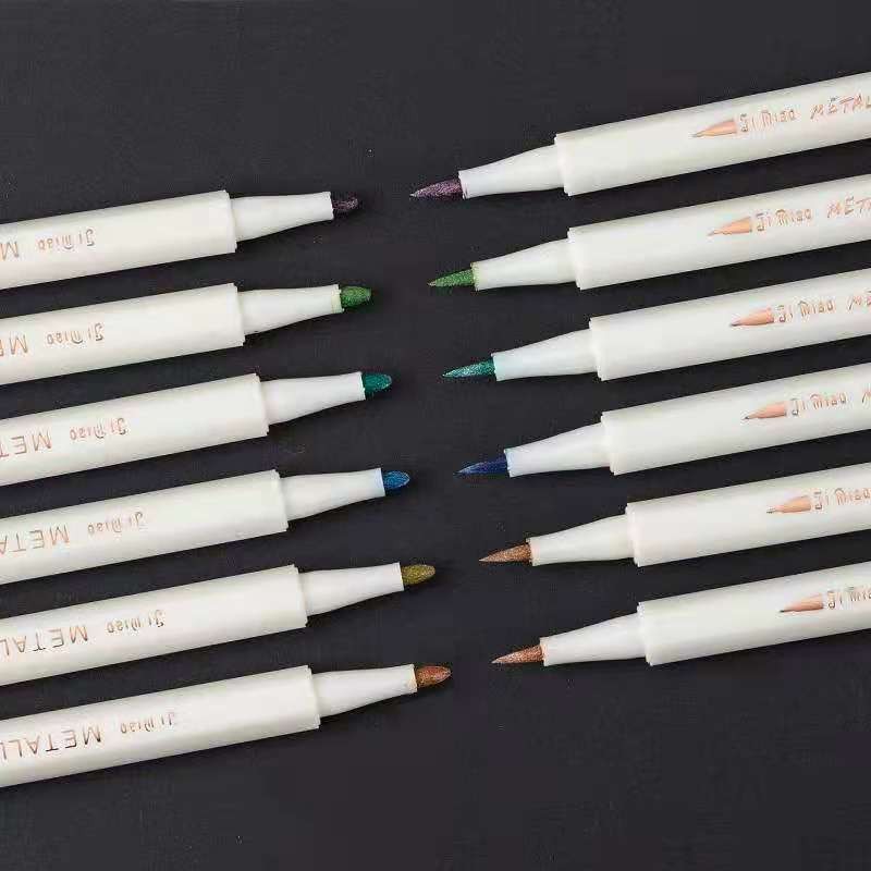 双头金属色油漆笔彩色涂鸦绘画笔手账标记笔详情图2