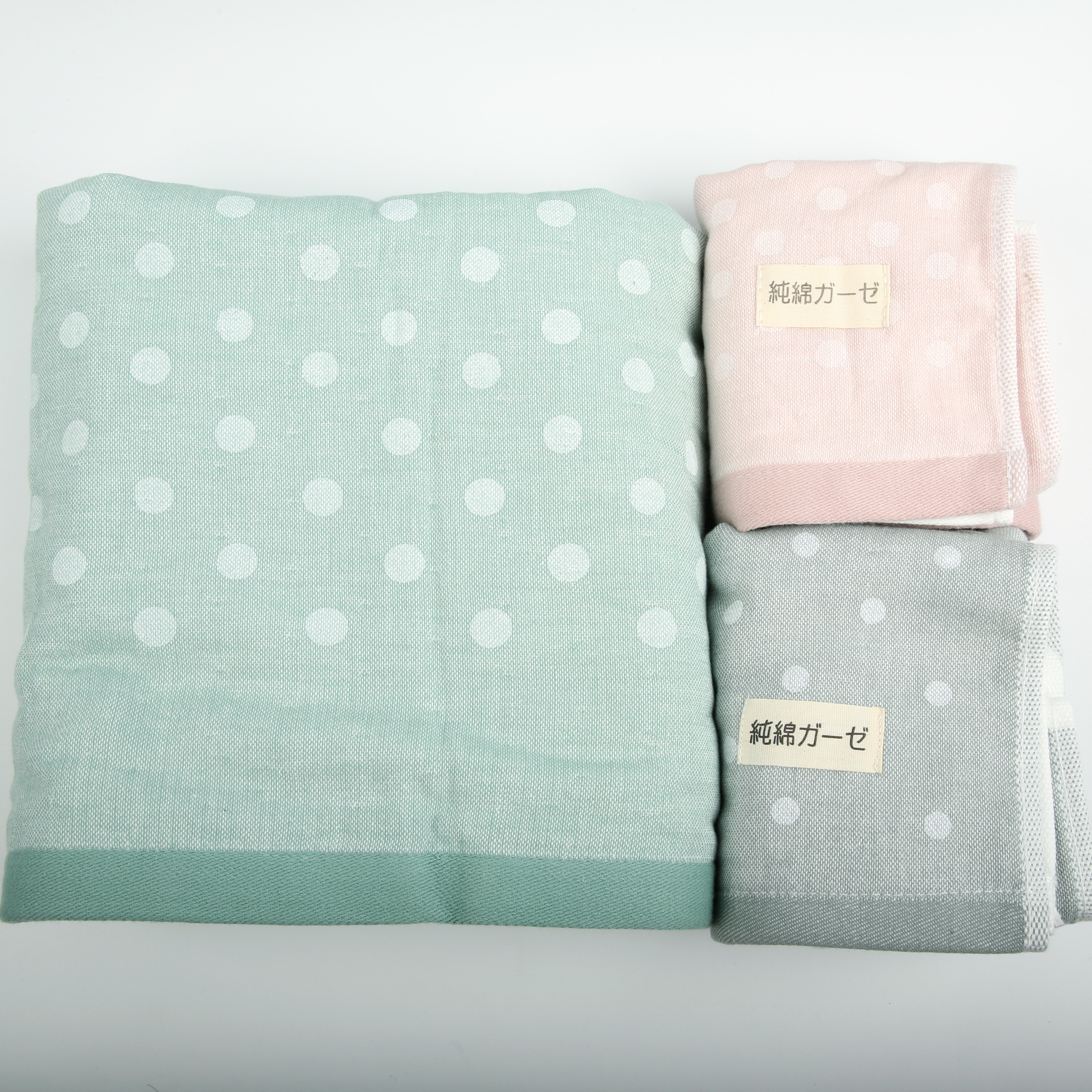 Yiwu Quality Products - Futian Pure Cotton Towel and Bath Towel Set Color Random color-matching polka Dot style detail image 1