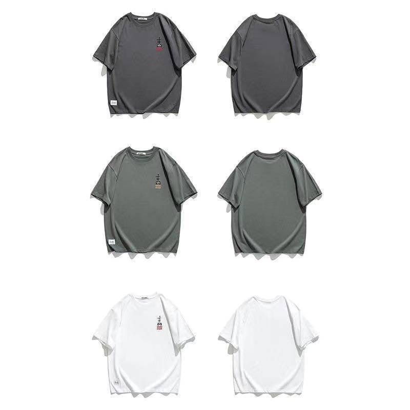 Pure cotton short-sleeved T-shirt for men, summer trend round-neck half-sleeve new Korean style loose and versatile men's T-shirt top 66 details Picture