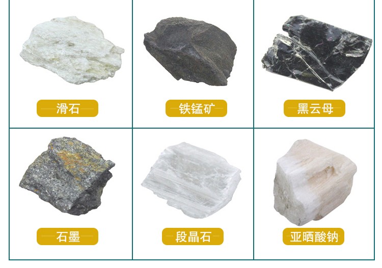 青华15种天然矿石标本盒 科普教育原石晶体展示盒 教学演示用品儿童礼物详情图5