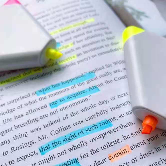 3色三角形荧光笔创意三角造型荧光笔学生重点标记笔