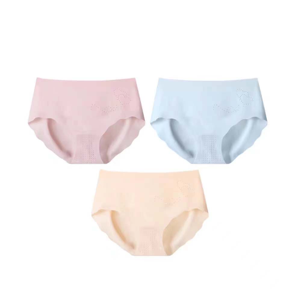 Seamless Underwear Female Cotton Antibacterial Graphene Summer Middle Waist Little Girls Cotton Thin Day Triangle Shorts Head 11504