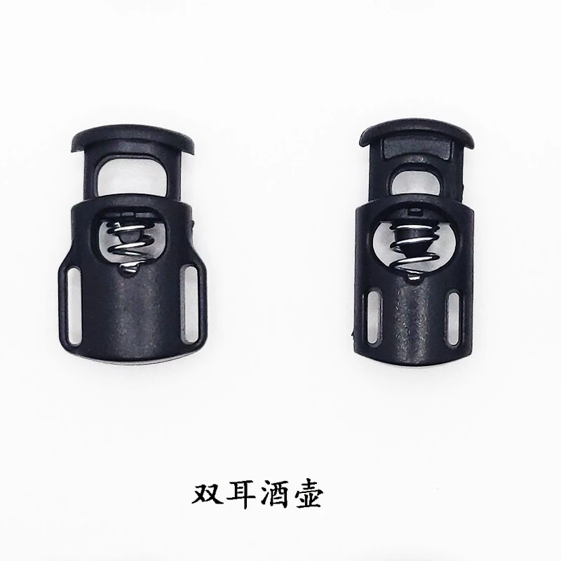Horizontal hole with handle, wine bottle shape spring buckle, elastic band adjustment buckle, flat round spring buckle, environmentally friendly material detail image 1