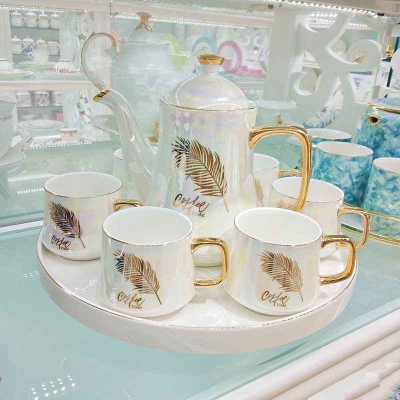Ceramic water sets, coffee sets, tea sets, Nordic light luxury style simple cups, home tea sets, gift sets, cup sets detail image 6