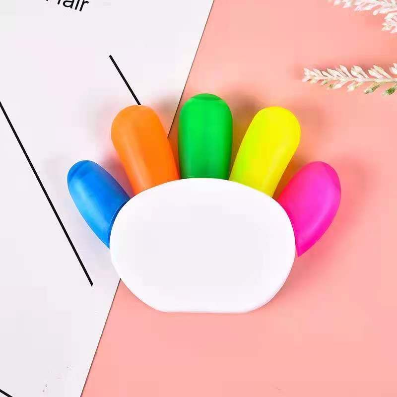 创意手掌造型荧光笔糖果色荧光笔学生重点标记笔绘画手账笔