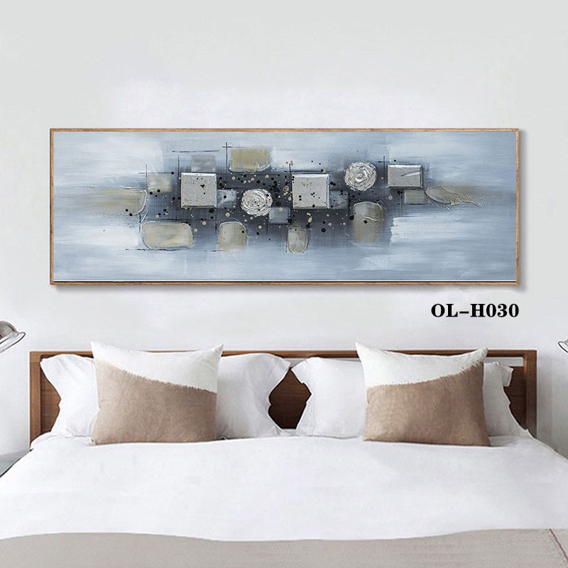 纯手绘卧室床头装饰画轻奢主卧挂画房间背景墙壁画酒店宾馆墙画喷绘定制详情11