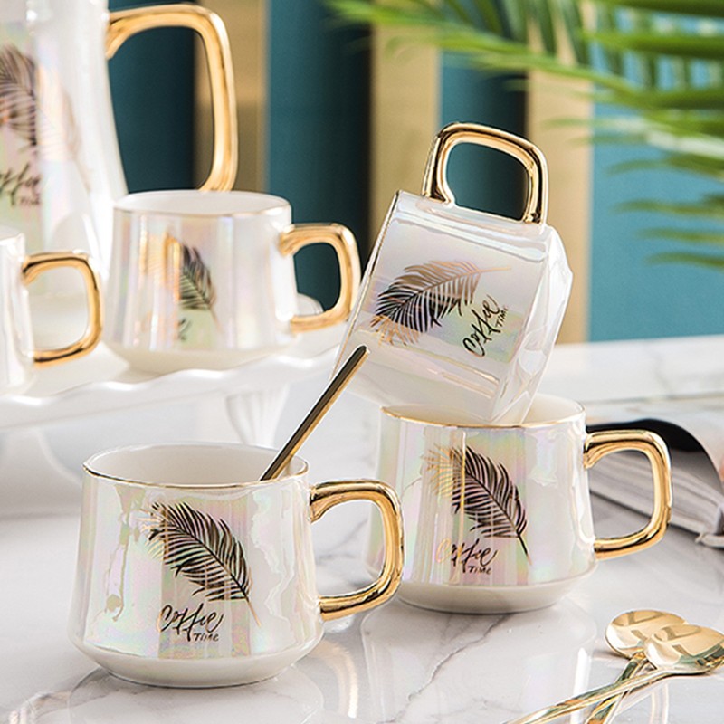 Ceramic water sets, coffee sets, tea sets, Nordic light luxury style simple cups, home tea sets, gift sets, cup sets detail image 2