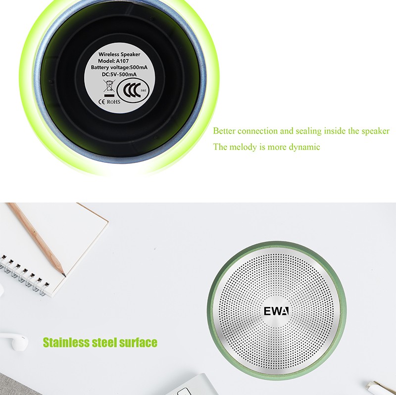 EWA高品质金属蓝牙音箱107s无线蓝牙音响手机迷你低音炮蓝牙音箱详情图3