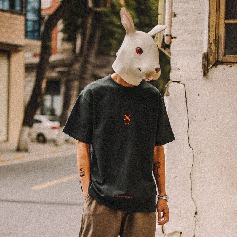 Pure cotton short-sleeved T-shirt for men, summer trend round-neck half-sleeve new Korean style loose and versatile men's T-shirt top 59