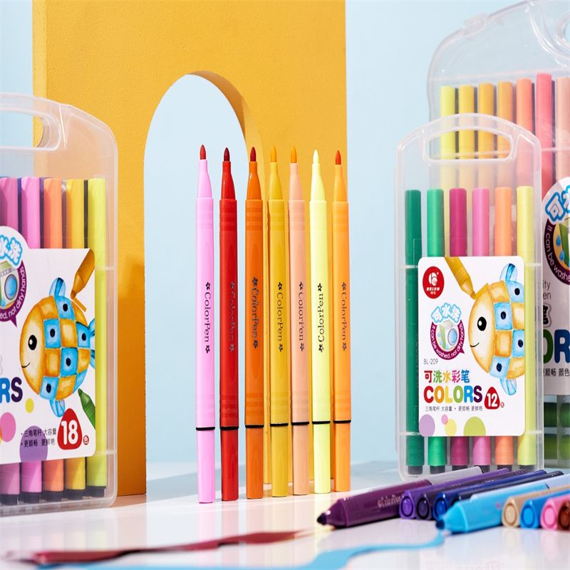 717水彩笔可水洗清洗方便可晕染软头笔尖优质纤维笔尖涂写顺畅随意绘画轻松水洗色彩鲜艳