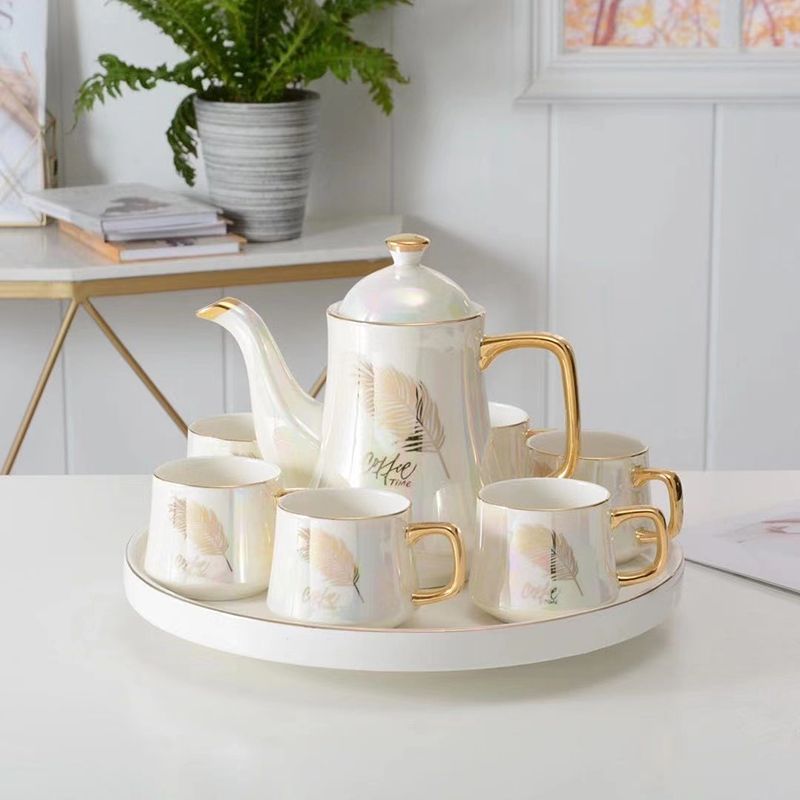 Ceramic water sets, coffee sets, tea sets, Nordic light luxury style simple cups, home tea sets, gift sets, cup sets