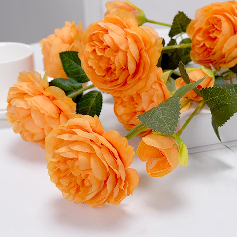 Wholesale 3 artificial peonies for home and wedding props, decorative flowers, silk flowers, and artificial peonies detail image 8